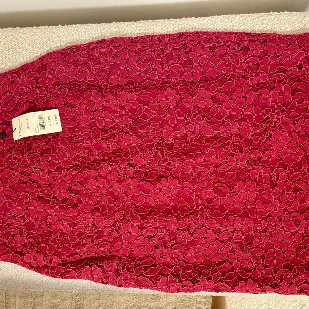 LK Bennett Elegant Red Lace Dress size 2 (small) new with tags